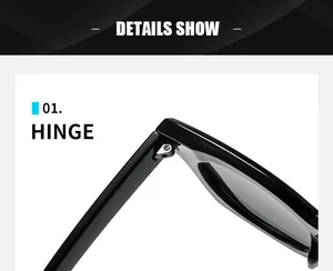 Vue rapprochée des charnières métalliques argentées sur monture de lunettes noire brillante