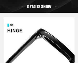Detail view of the durable metal hinge and sleek black frame of oval sunglasses