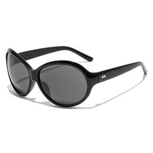 Fashion Trendy Oversized Oval Sunglasses For Women UV400 Protection PC Frame Shades For Driving Street Travel Party