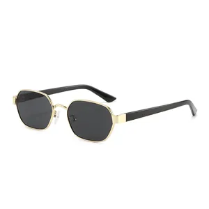 Vintage Polygon Sunglasses Metal Frame UV400 Protection Fashion Hexagonal Sunshades For Women Men Outdoor Travel