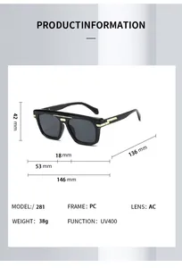 Tableau des tailles pour lunettes de soleil rétro montrant dimensions et protection UV400