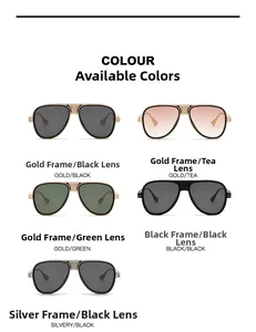 Detailansicht der Flieger-Metallsonnenbrille mit Doppelsteg in verschiedenen Farben