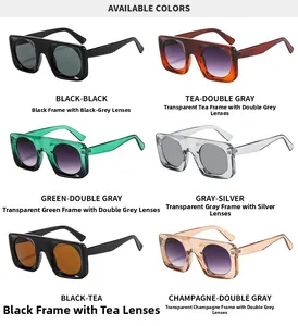 Pantalla matricial de gafas de sol cuadradas de gran tamaño en varios colores degradados