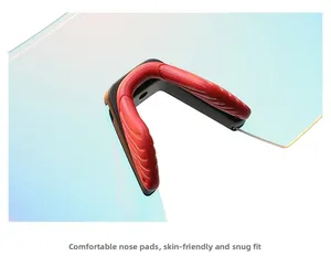 Detail of red anti-slip silicone nose pads for professional sports eyewear and goggles