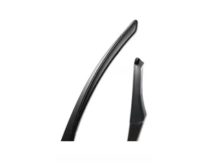 Macro detail of ergonomic matte black temple tips for comfortable non-slip sports eyewear