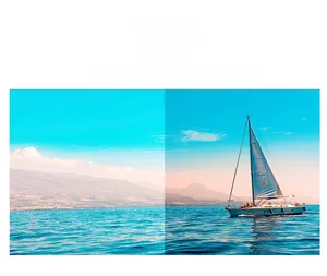 Detailed split view showing HD polarized lens contrast for outdoor sport sunglasses