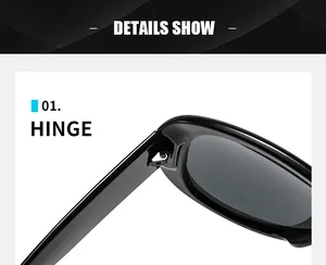 Detailaufnahme der robusten Scharnierstruktur an der übergroßen schwarzen Sonnenbrille