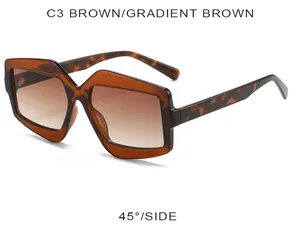 Détails de lunettes de soleil C3 écaille avec verres dégradés marron sous un angle de 45°