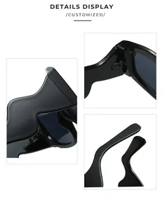 Detailed close-up of irregular wave-shaped sunglasses frame with metal hinges and polished finish
