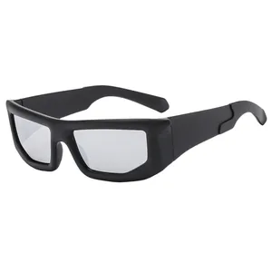 Unisex Vintage Square Thick Frame Sunglasses Matte PC UV400 Cycling Punk Goggles Sports Outdoor Eyewear W68203