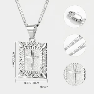 Poliertes vergoldetes Kreuzhalskette mit Maßen 20x16mm und verstellbarer 50,8 cm Kette