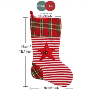 Detaillierte Größentabelle für die 46 cm lange Strick-Weihnachtssocke mit Abmessungen