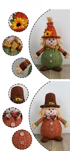 Detail of sunflower dolls showing woven fabric texture and autumn-themed handmade craftsmanship