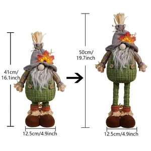 Adjustable harvest gnome height comparison between 41cm and 50cm with sunflowers