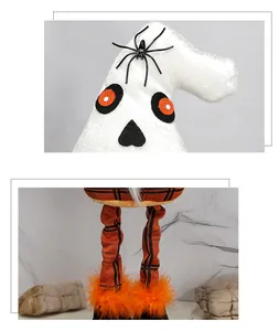 Λεπτομέρεια καπέλου νάνου Halloween με αράχνη και πορτοκαλί φτερωτούς αστραγάλους σε πόδια
