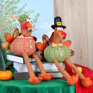 Poupées en Peluche Gnome de Dindon de Action de Grâce Longues Jambes Décoration de Table Récolte Automnale Ornements