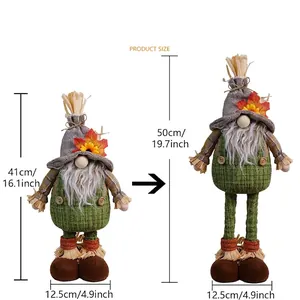 Fall themed gnome doll with sunflower and maple leaf in two sizes 41cm and 50cm