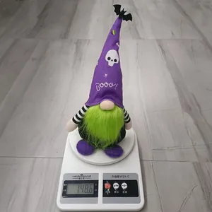 Halloween gnome plush toy shown on digital scale weighing 148.6g for product detail