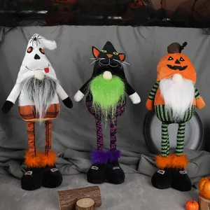 Halloween Τηλεσκοπικός Νάνος Λούτρινη Διακόσμηση Κολοκύθα Φάντασμα Μαύρη Γάτα Όρθιοι Νάνοι Για Διακόσμηση Τραπεζιού Πάρτι