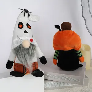 Halloween faceless gnomes with ghost hat and pumpkin cap for holiday home decorations