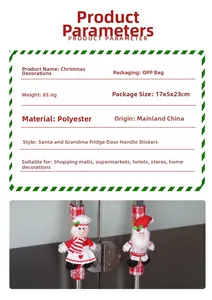 Detailansicht der Kühlschrankgriff-Abdeckungen mit Weihnachtsmann- und Frau-Motiv