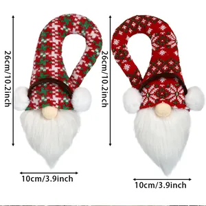 Dimensiones detalladas de colgadores de gnomos navideños con etiquetas de 26 cm de alto y 10 cm