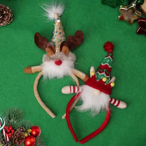 Festliche Weihnachts Stirnbänder mit Elfen und Rentier Design mit Pailletten und Strickmützen