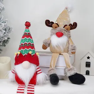 Christmas gnome dolls set with reindeer antler hats and plush festive decorations