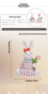 Detailed dimensions of 31cm tall Easter gnome plush dolls in pink and green styles