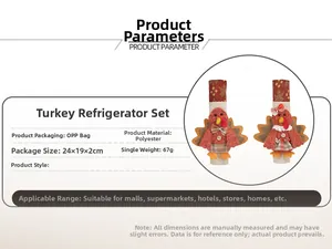 Detailed specs of turkey refrigerator handle covers made of durable polyester fabric