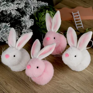 Süßer Plüsch Osterhase Hängedekoration 3D Cartoon Kaninchen Puppe Für Home Party Dekoration Weiß Rosa Festival Zubehör