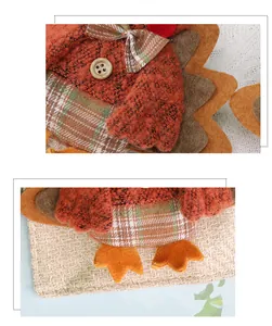 Detalle macro de funda para asa de nevera de pavo con tela de tweed y botón de madera