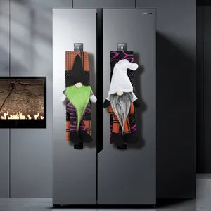 Halloween Gnom Kühlschrank Türgriff Abdeckungen Polyester Karo Gesichtslos Puppe Küche Gerät Dekorative Schutzhüllen