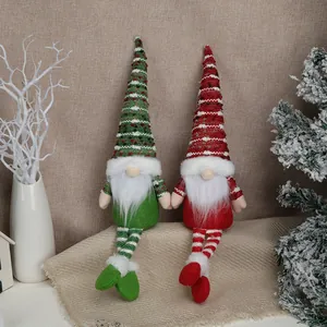 Nordic Christmas faceless gnomes with long striped legs for home holiday window decoration