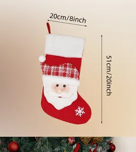Tabella taglie dettagliata per calza natalizia Babbo Natale di misura 20x51cm