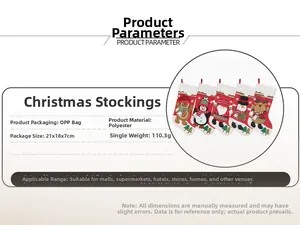 Details van 5-pack polyester kerstsokken met kerstman- en sneeuwpopontwerpen