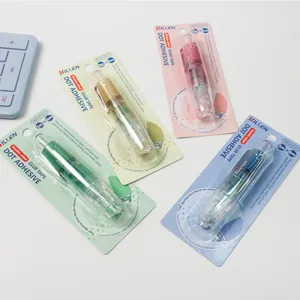 Double-sided glue tape pen set in four pastel colors for scrapbooking and school office use