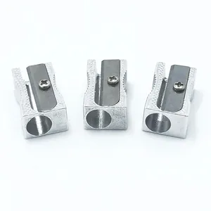 Set van drie duurzame zilveren aluminium puntenslijpers met enkel gat ontwerp