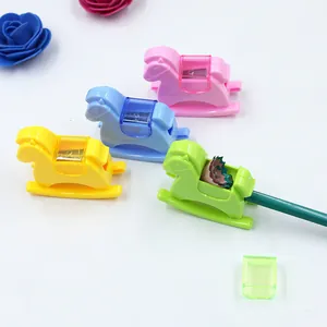 Creative rocking horse pencil sharpeners in four pastel colors for students and kids