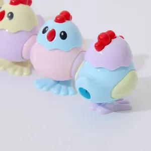 Cute cartoon chick pencil sharpener set in colorful macaron shades for student stationery