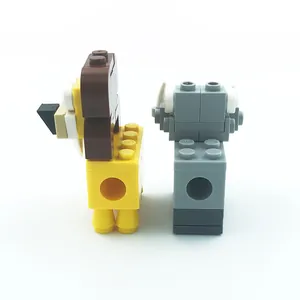 DIY creative animal building block pencil sharpener set for kids learning and fun