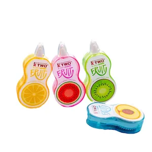 Set of 4 fruit patterned correction tapes including orange, watermelon, and peach designs