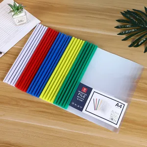 A4 Size Transparent Sliding Bar File Folder Colorful Plastic PP Document Organizer For School Office Reporting Paper Storage