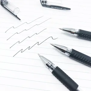 Stylo à encre gel noire 0,5 mm avec grip ergonomique et pointe bille pour les examens