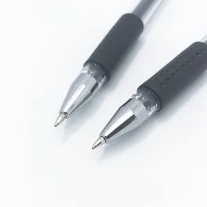 Stylos à bille 0,5mm noirs avec grip en caoutchouc antidérapant et pointe métal
