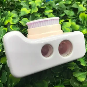 Creative camera-shaped pencil sharpener for students in white and purple minimalist style