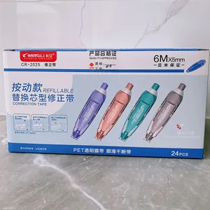 Pack de 24 rubans correcteurs rétractables avec film PET de 5 mm pour un usage fluide