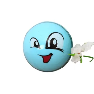 Light blue spherical smiley face pencil sharpener for students and office desk stationery