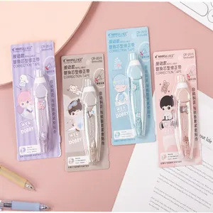 Ruban Correcteur Rechargeable à Bouton Poussoir Film Transparent PET Couleurs Macaron Fournitures de Bureau École Étudiant