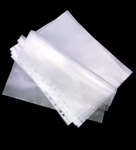 Détail des pochettes perforées A4 transparentes à 11 trous pour classeurs à anneaux